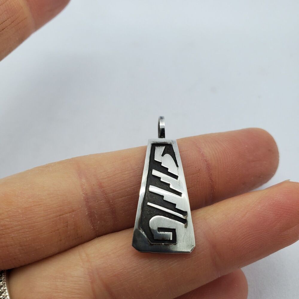 Native Sterling Silver Pattern Pendant Southwest 925